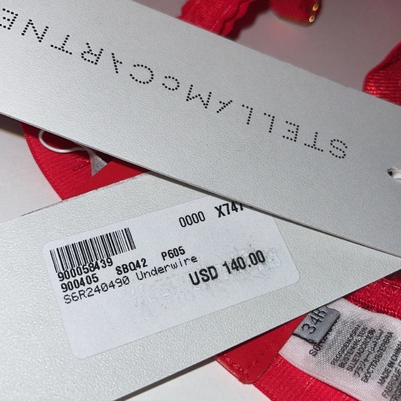 Stella McCartney Red Floral Lace Bra Size 34B NWT - Picture 17 of 17